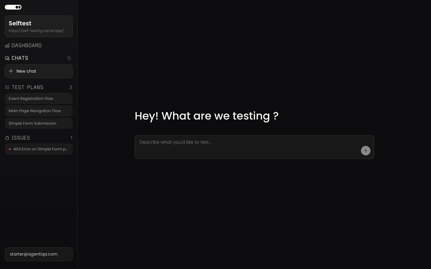 The Agentiqa Assistant chat